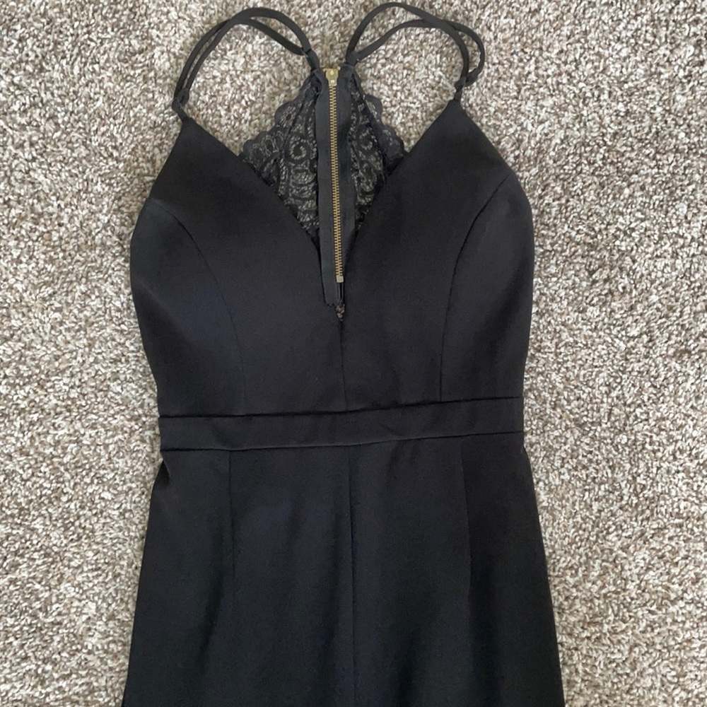 Black lace back jumpsuit